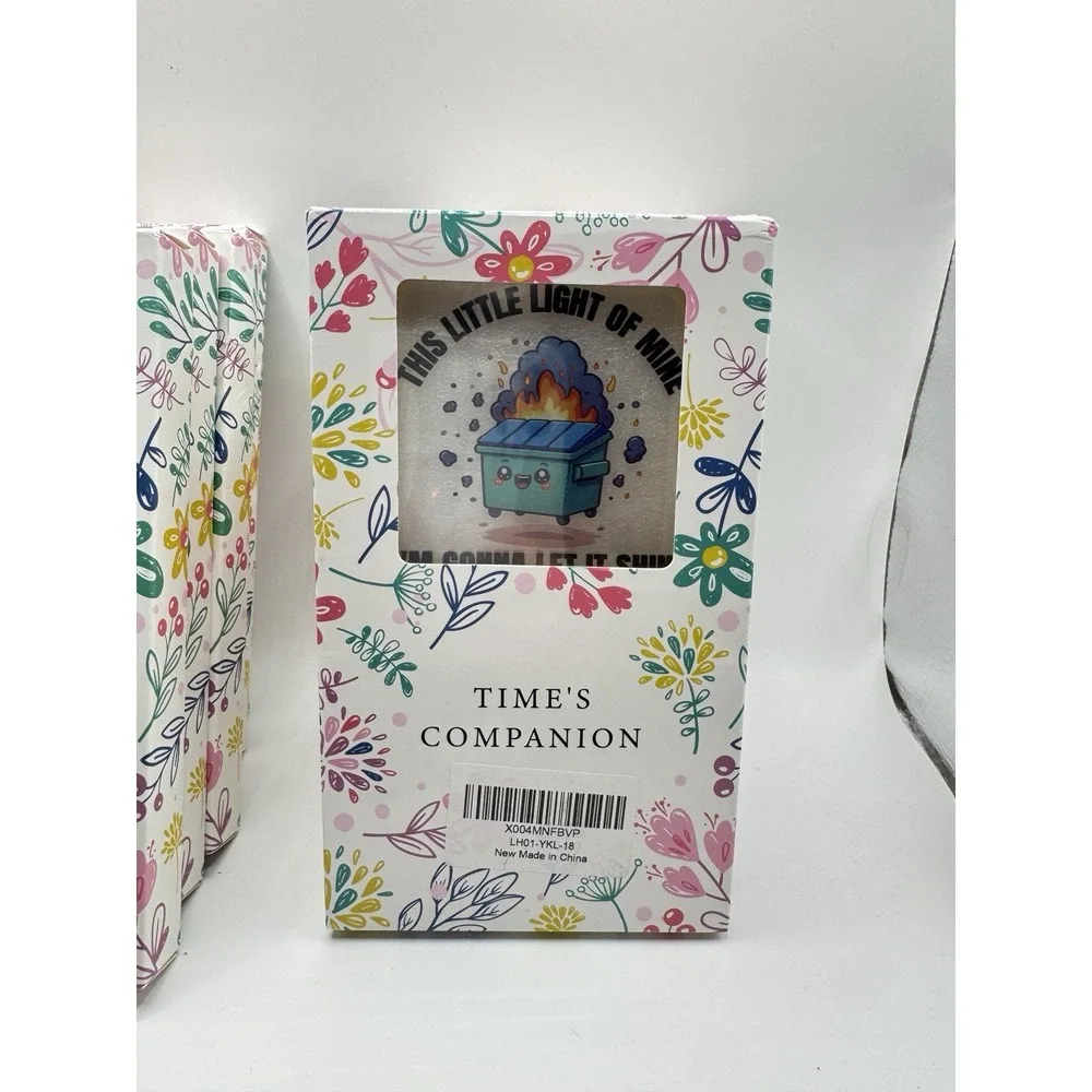 Dumpster Fire Desk Calendar Wood Block Perpetual Acrylic Funny Coworker Gift‎